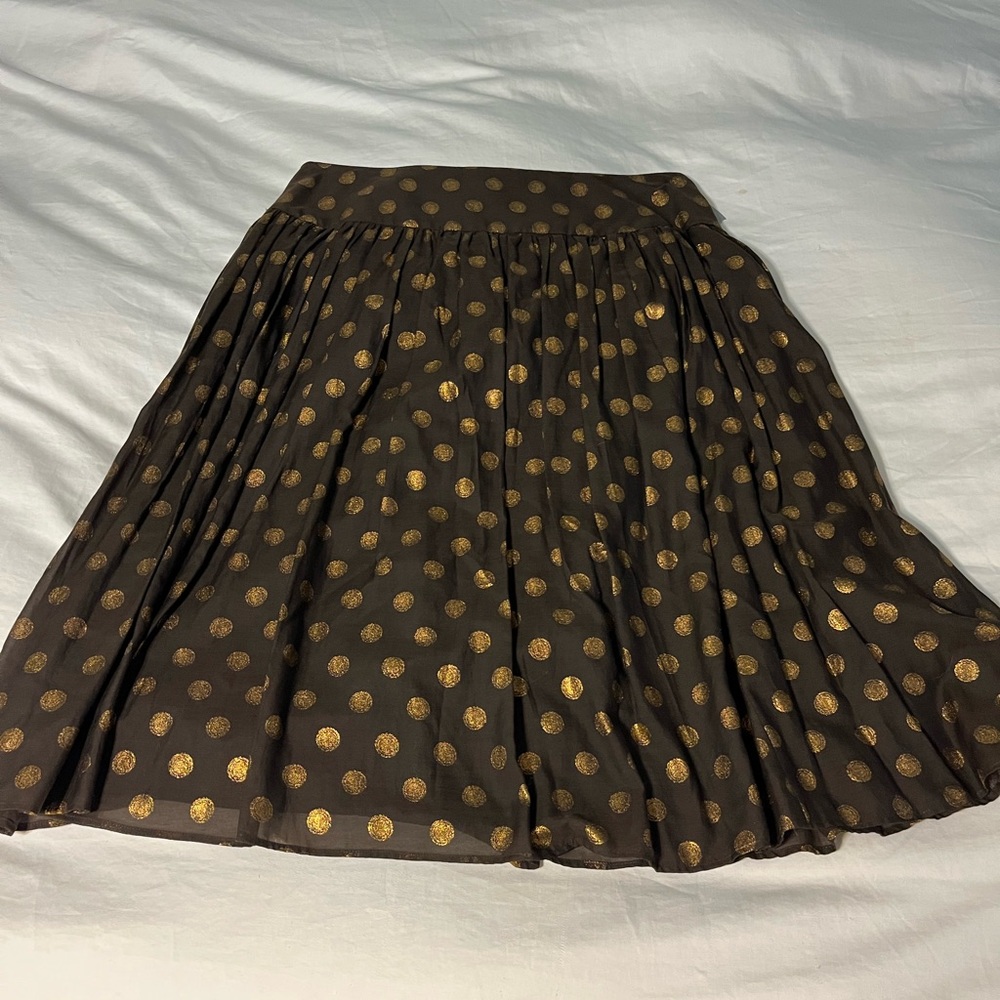 Liz Claiborne Gold and Brown A-Line Skirt